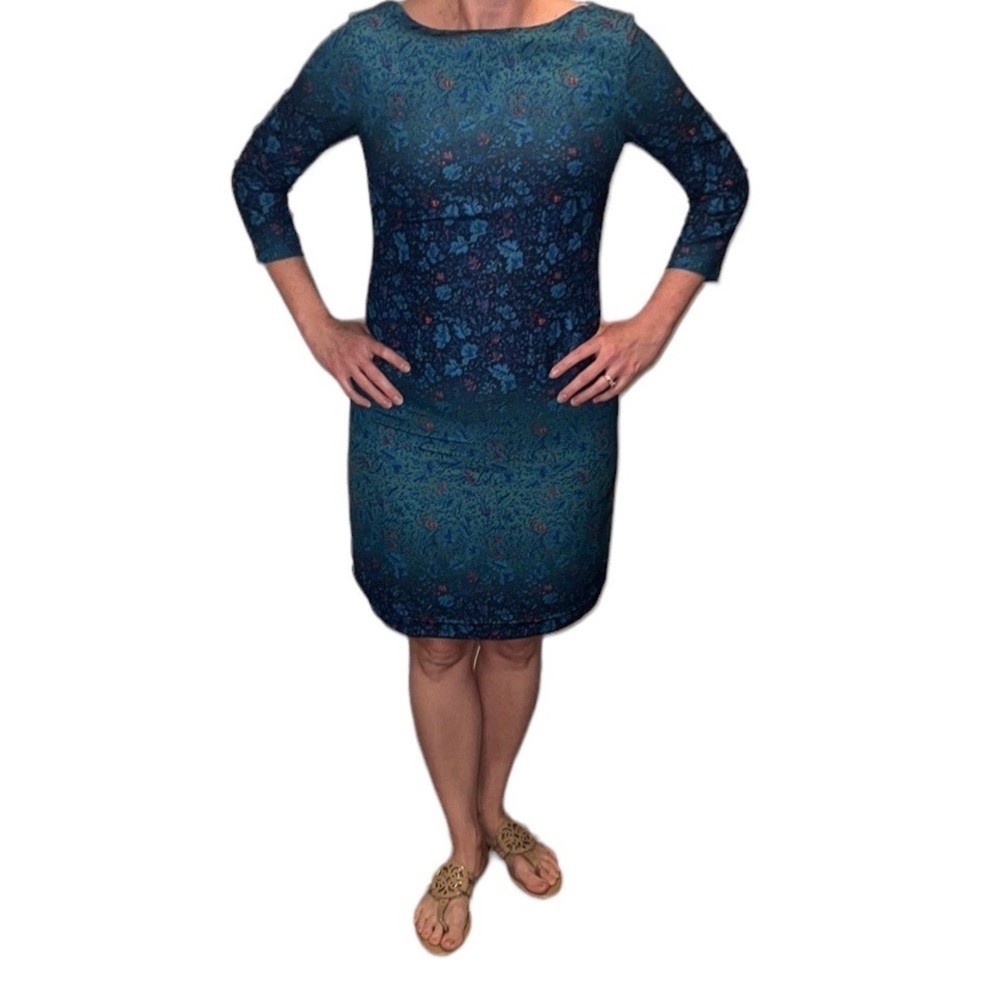 Marchesa voyage beautiful deep blue dress